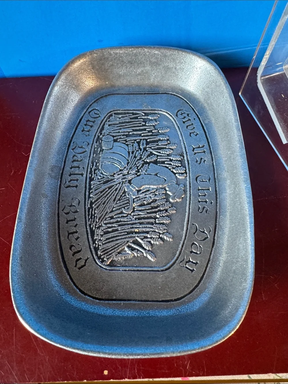 Wilton Armetale Pewter Bread Tray Give Us This Day Our Daily Bread Metal Decor